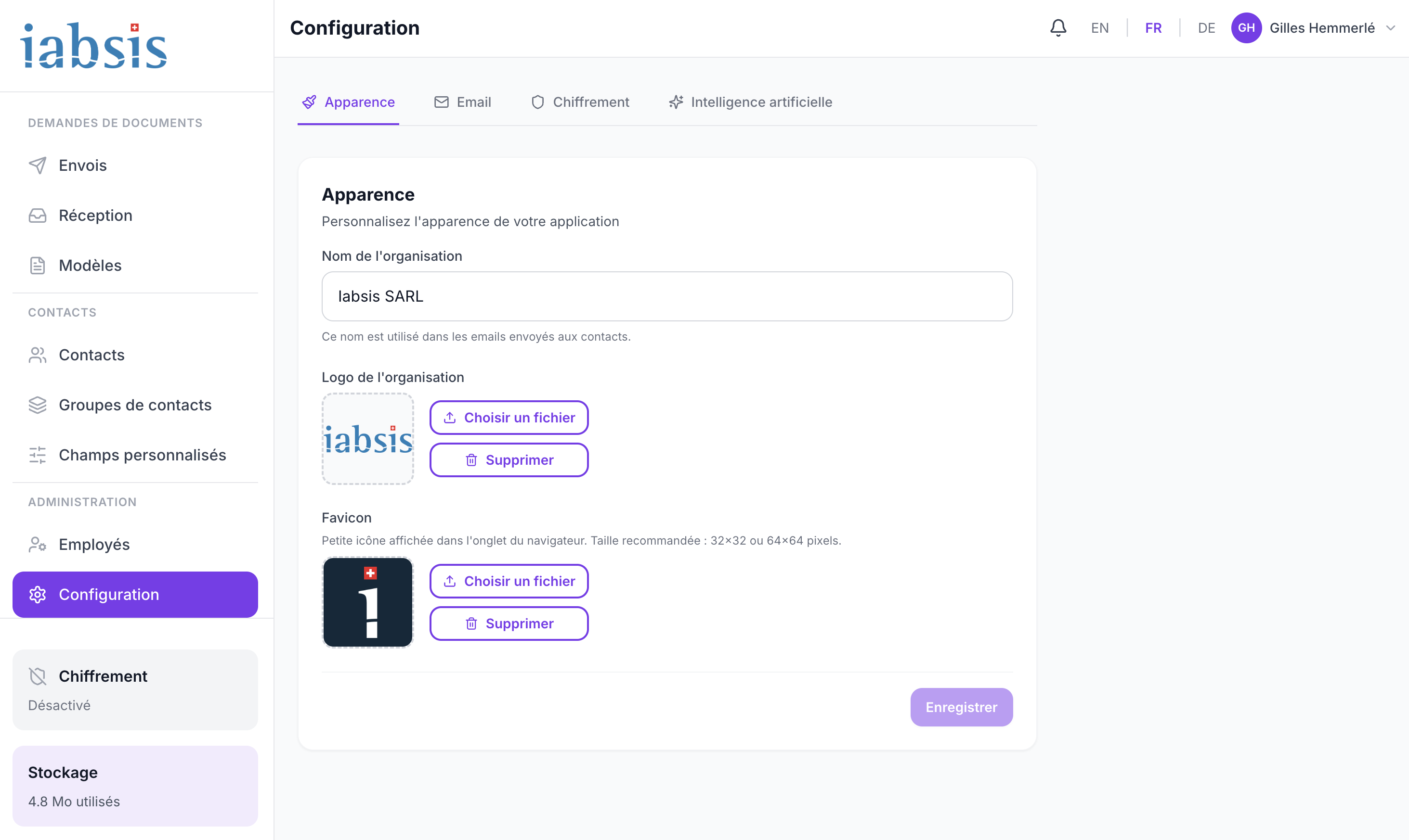 FiduVault - Branding personnalisé